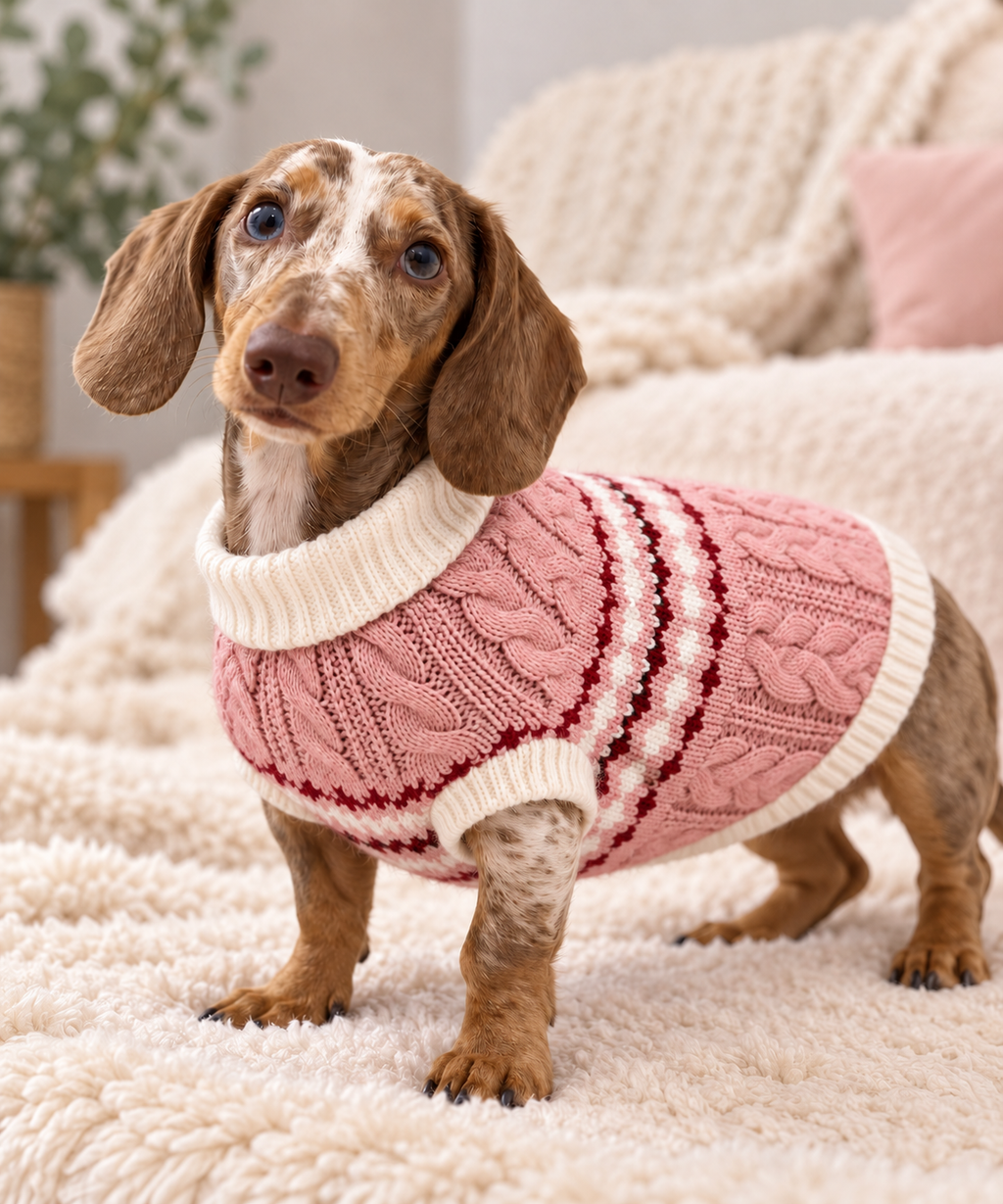Sweater tejido para perro Mokinini – Trenzado Invierno