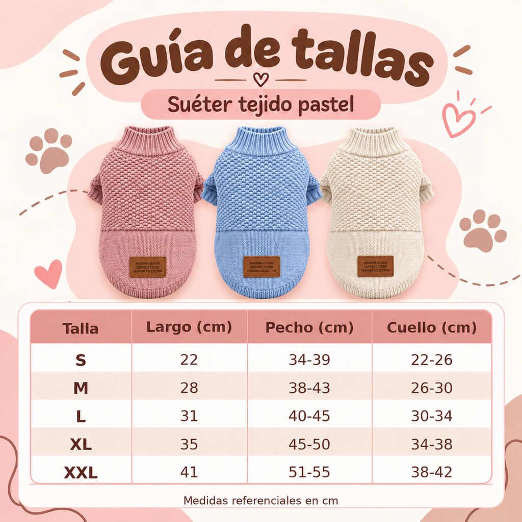 Sweater tejido para perro Mokinini – Colores Pastel