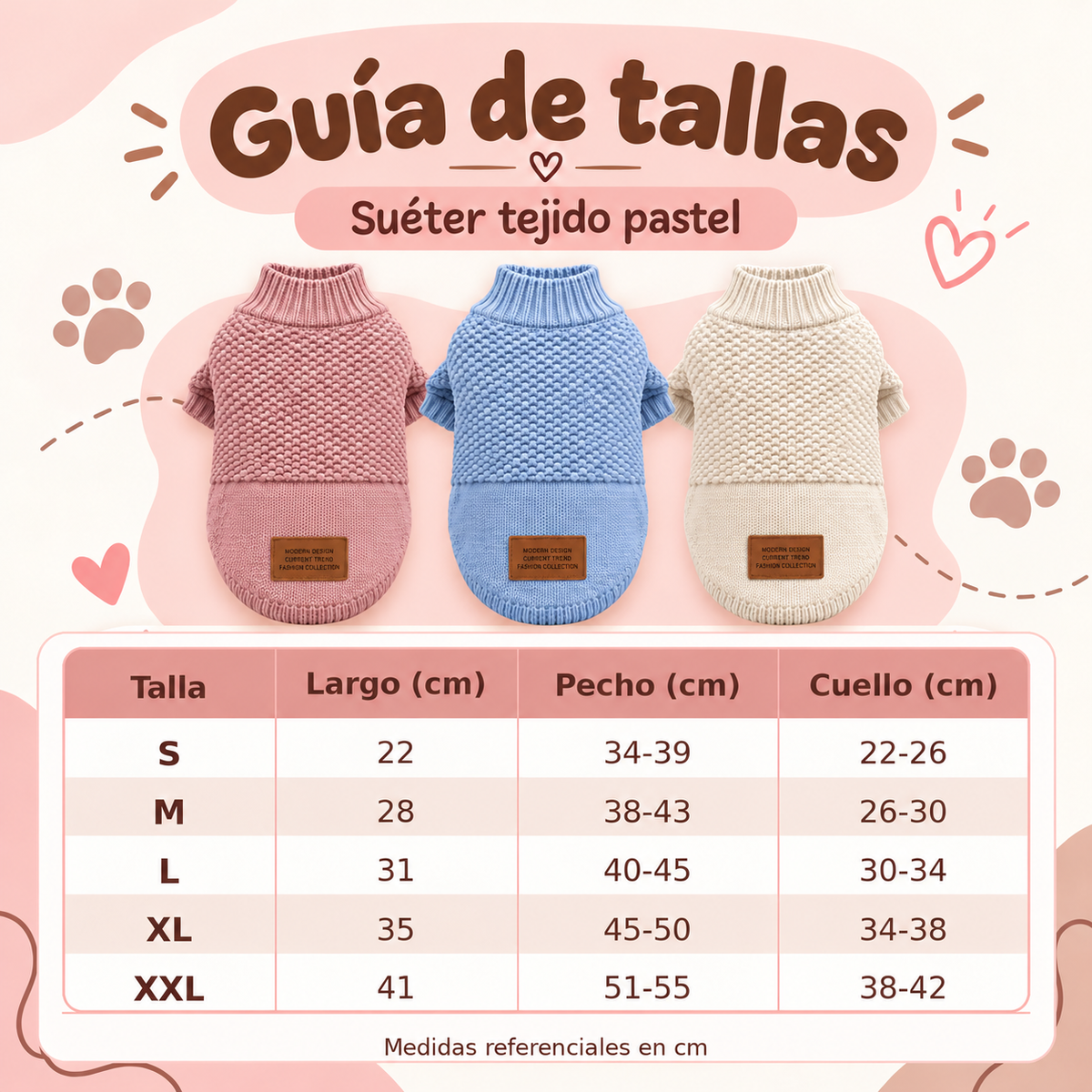 Sweater tejido para perro Mokinini – Colores Pastel
