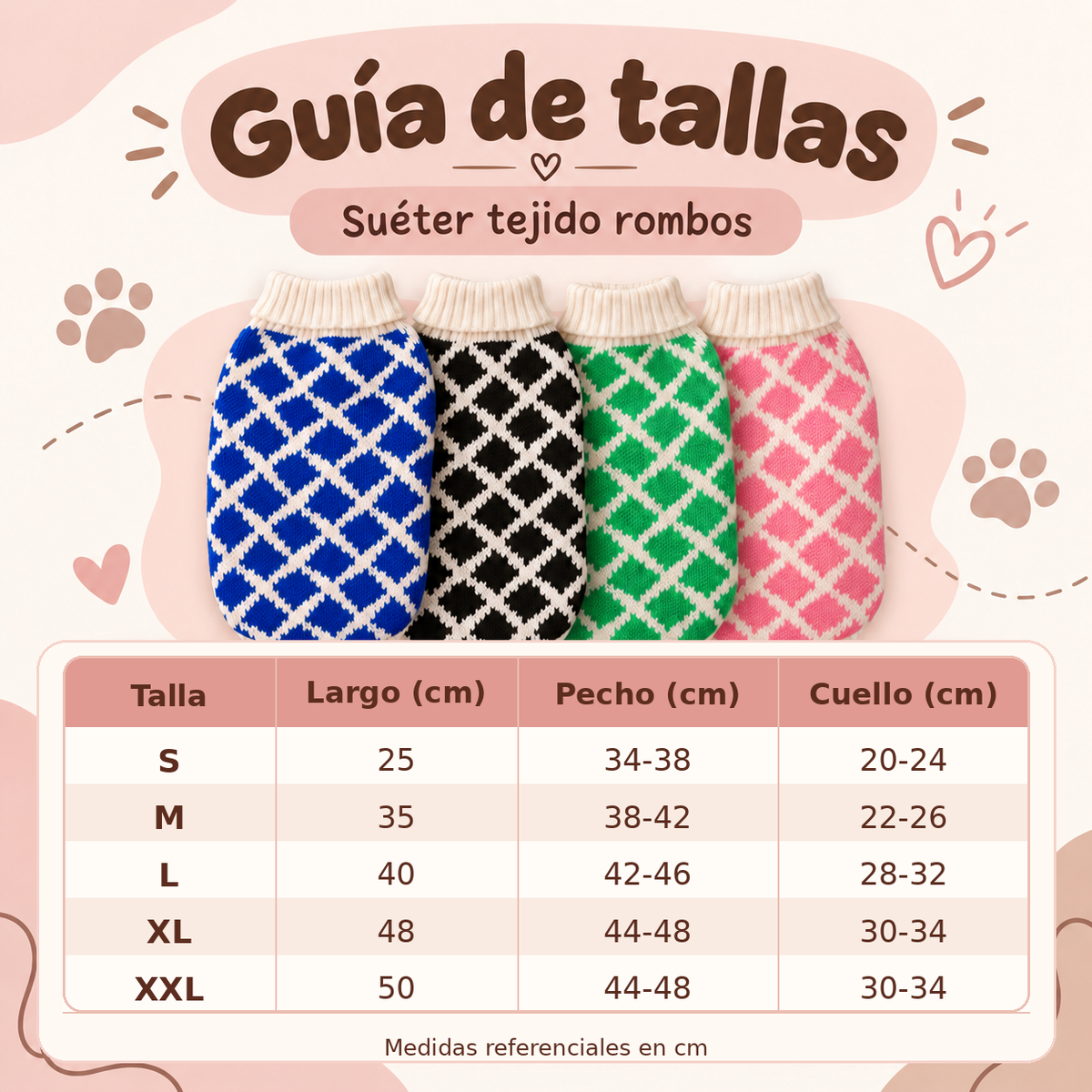 Sweater tejido para perro Mokinini – Diseño Rombos